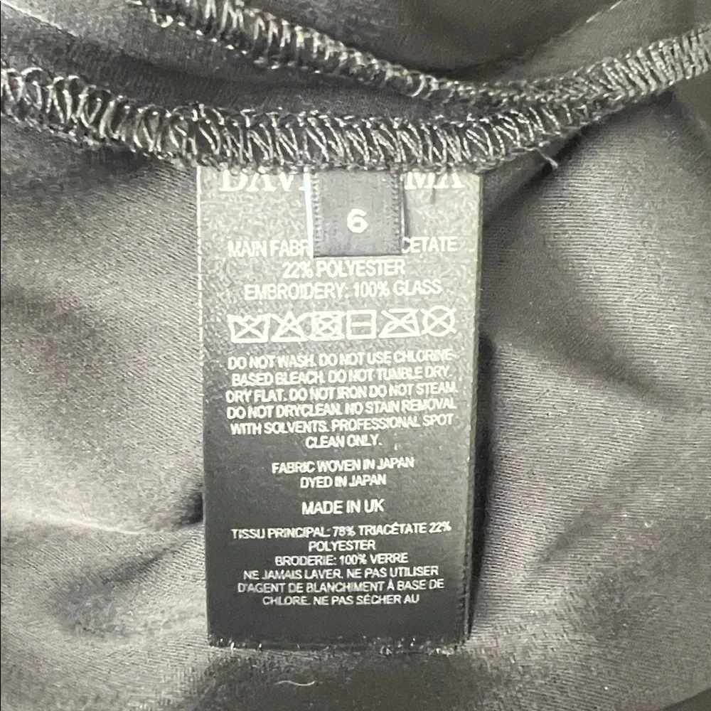 David Koma Crystal Embellished Asymmetric Satin Scarf Dress, Size US 2, UK 6 NEW